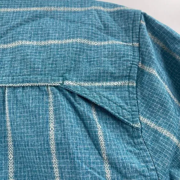 ROYAL ROBBINS Shirt Size Medium Button Down NWT Vista Travel Vacation S/S Blue - Picture 9 of 15